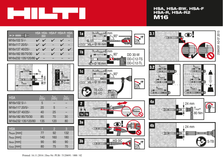 Hilti HSAF M16 User guide Manualzz