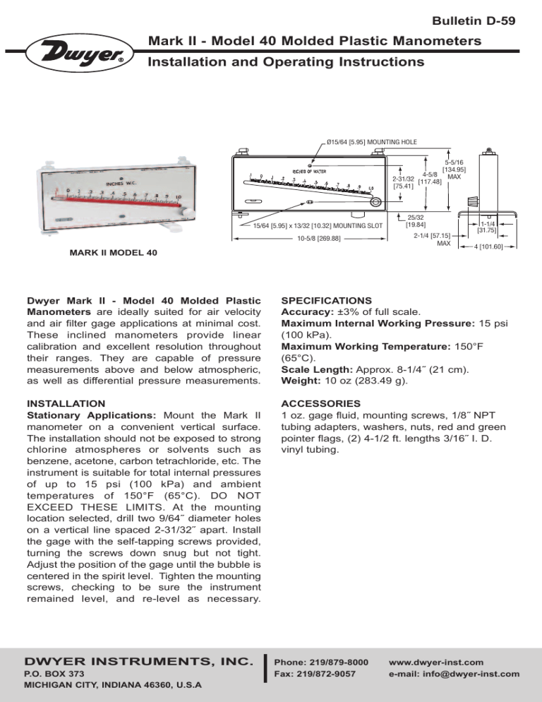 Dwyer Series Mark II User manual Manualzz