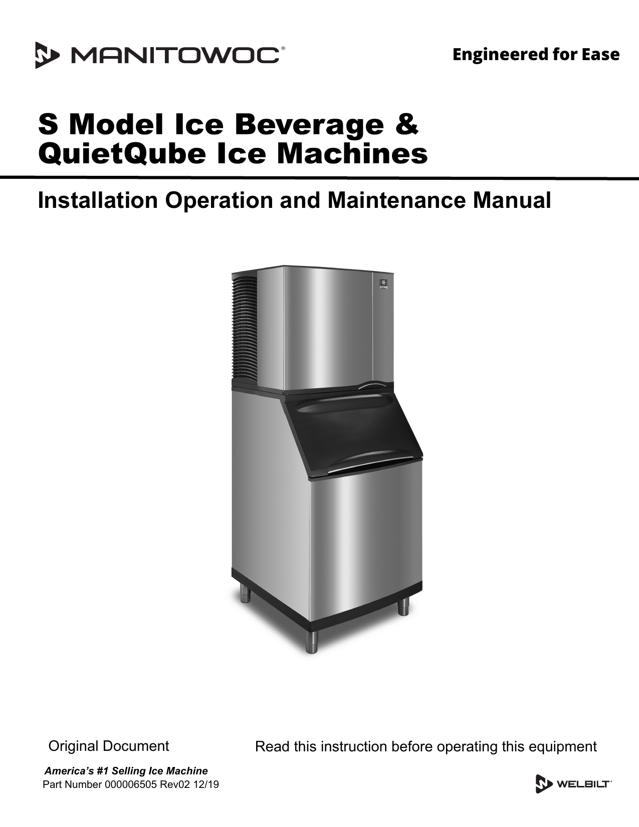 Manitowoc S Model and Ice/Beverage QuietQube Installation Manual Manualzz