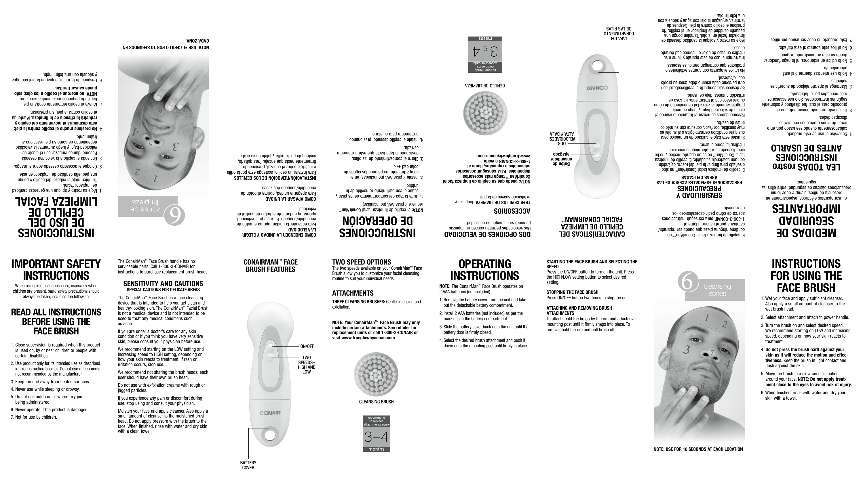 Conair FCB6M BatteryOperated Facial Brush Instruction manual Manualzz