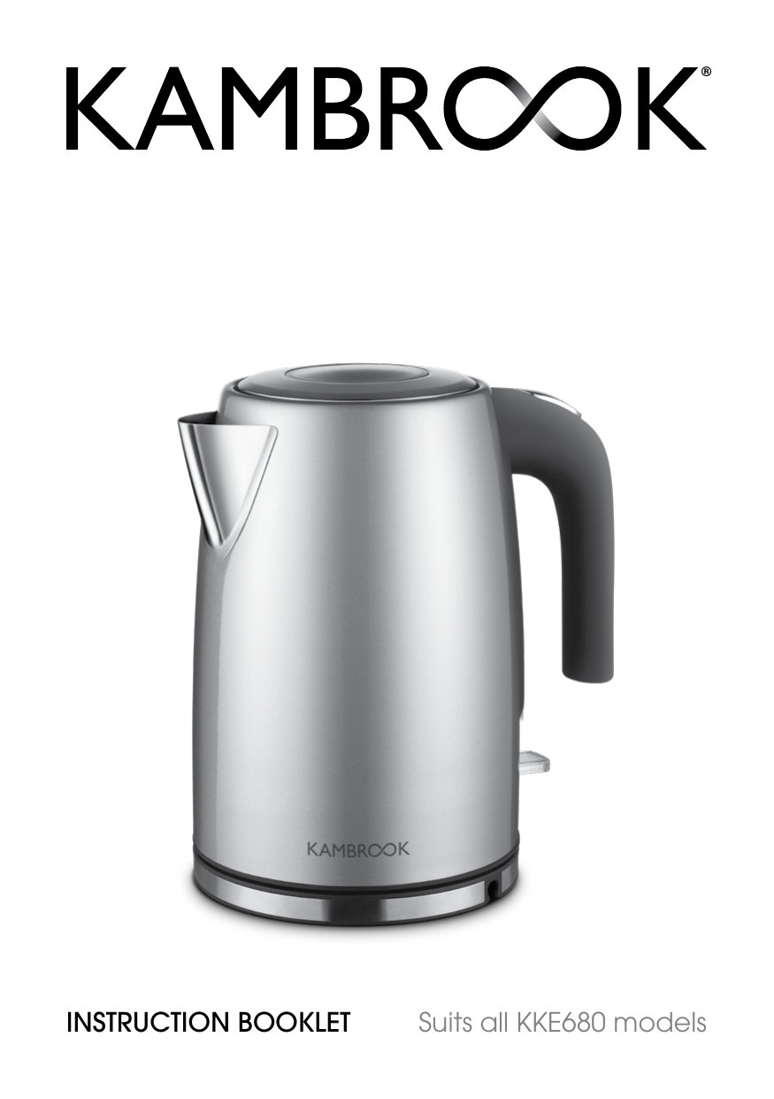Kambrook Deluxe Collection 1.7L BPA Free Stainless Steel Kettle Instruction Booklet Manualzz
