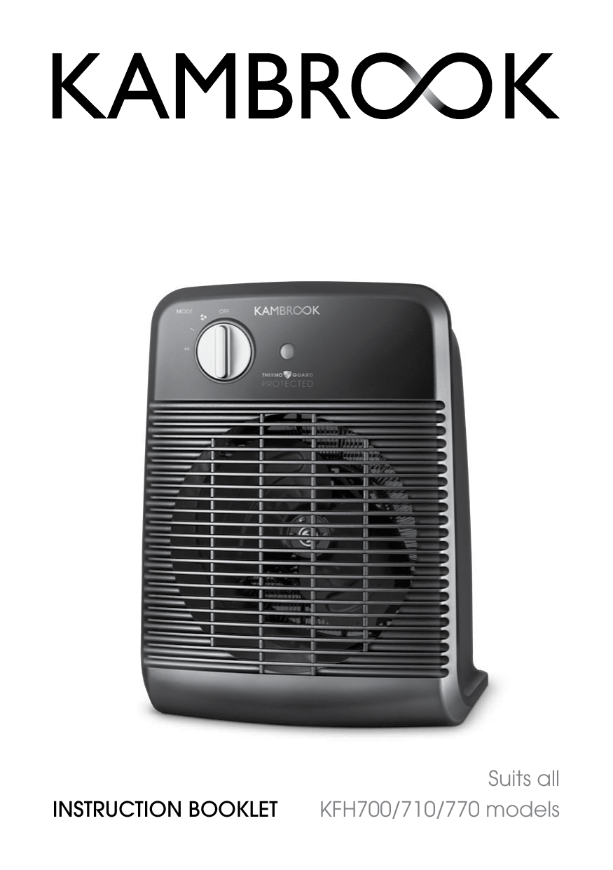 Kambrook 2400W Oscillating Fan Heater Instruction Booklet | Manualzz