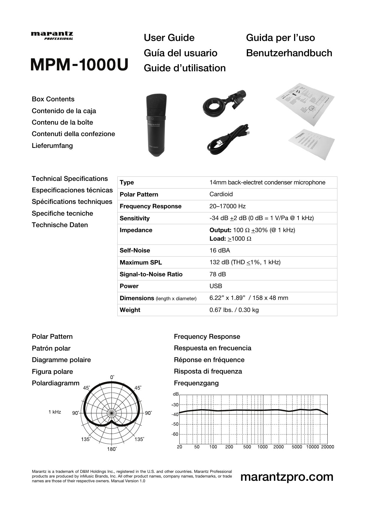 Marantz Mpm 1000u User Guide Manualzz