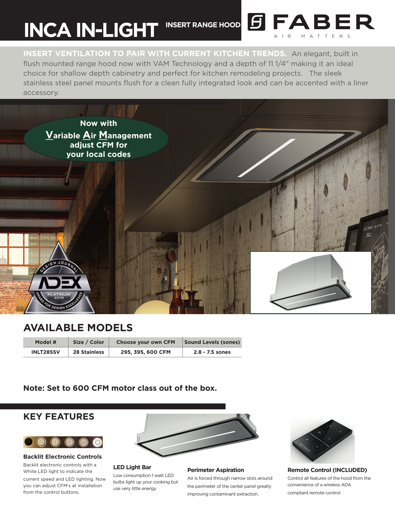 Faber Inca In-Light 28 SSV with VAM User manual | Manualzz