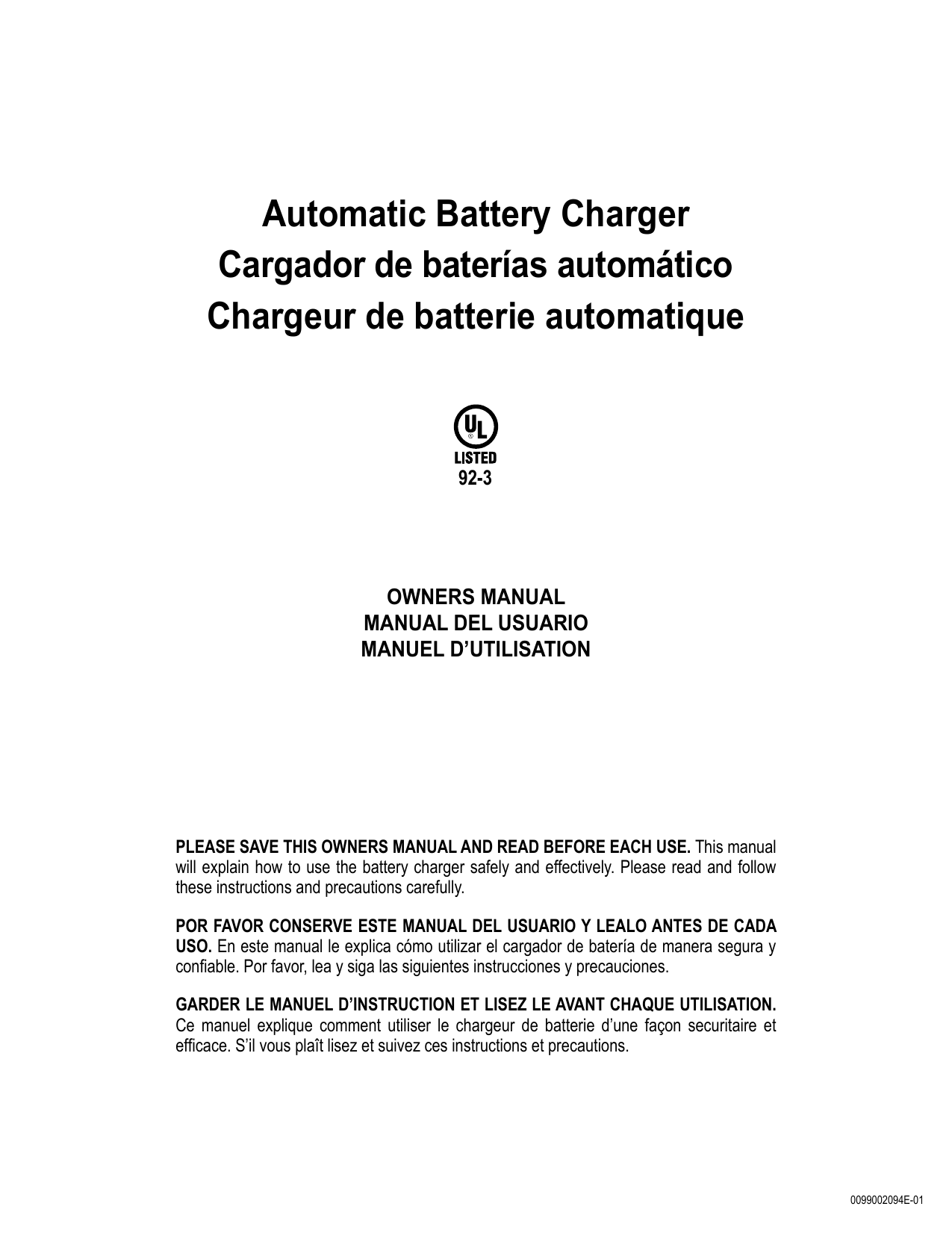Schumacher FR01333 1.5A 12V DOE Battery Maintainer