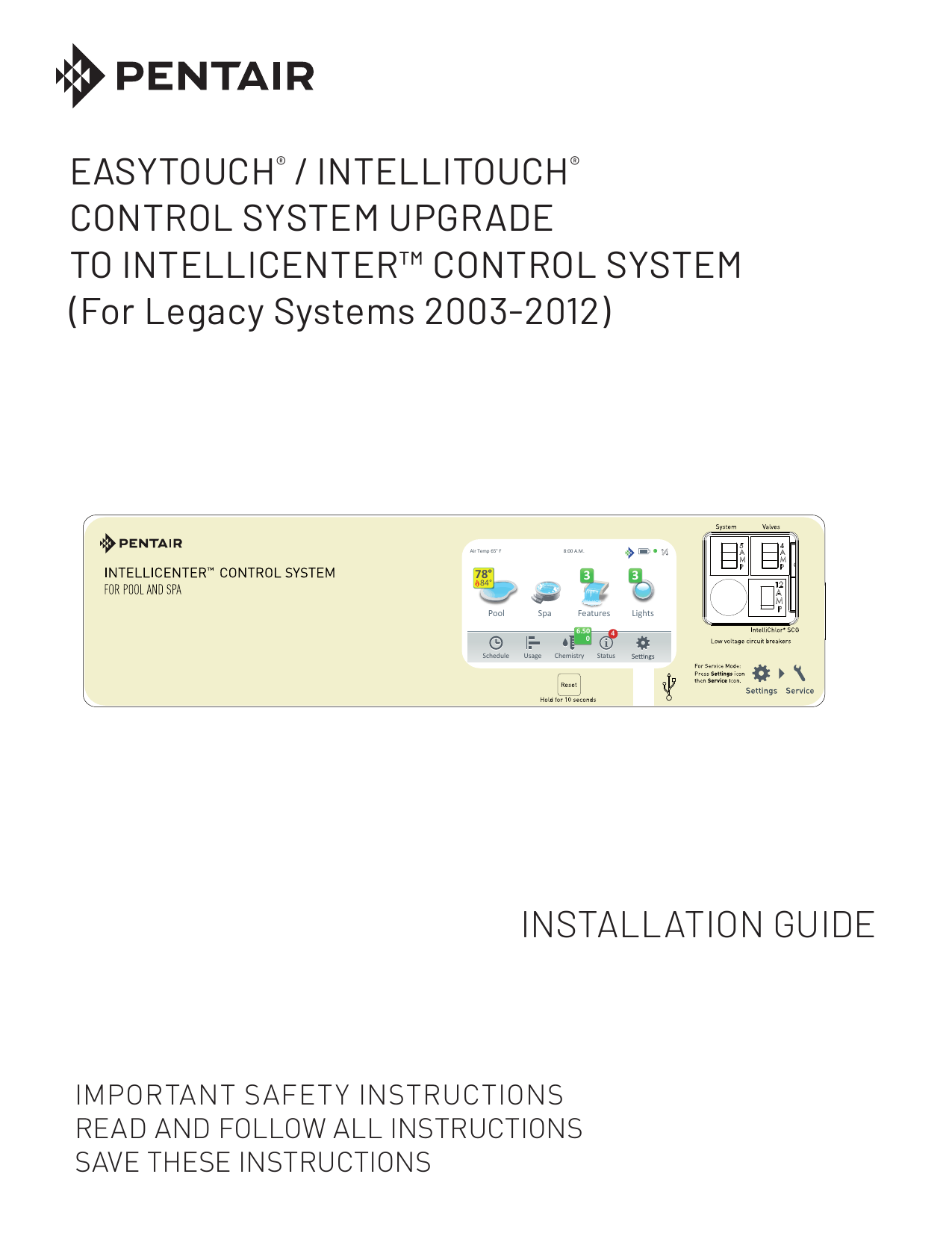 Pentair IntelliCenter® Control System Owner's manual | Manualzz