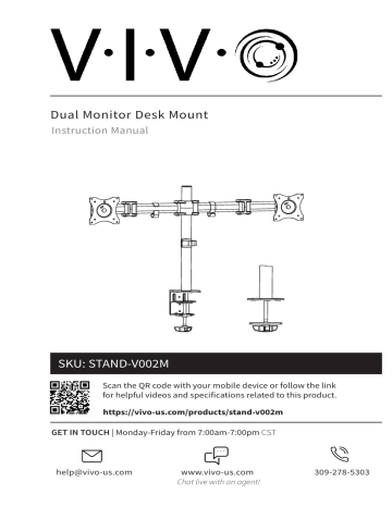 Vivo Stand V002m Monitor Mount Assembly Instructions Manualzz Vivo Stand V002m Monitor Mount Assembly, Vivo Dual Monitor Desk Mount Instructions