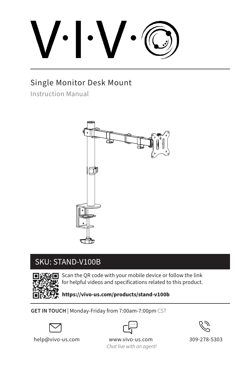 VIVO STAND-V100B Monitor Mount Assembly Instructions | Manualzz