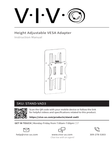 VIVO STAND-VAD3 VESA Adapter Assembly Instructions | Manualzz