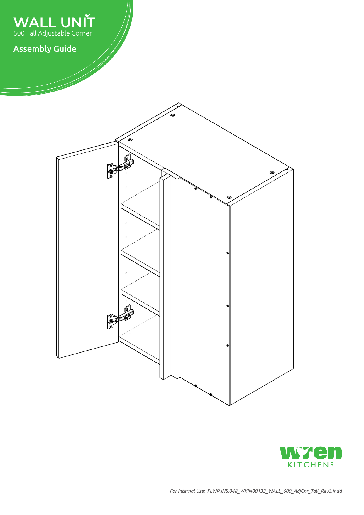 Wren Kitchens 600mm Tall Adjustable Corner Wall Unit User manual Manualzz