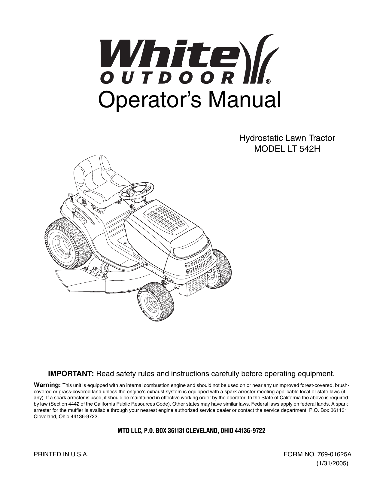 White Outdoor LT 542H User manual | Manualzz