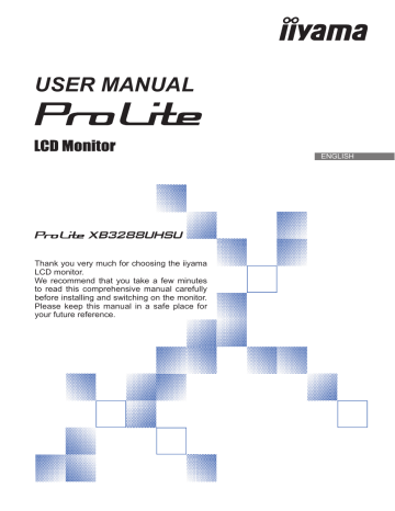 Iiyama ProLite XB3288UHSU-B1 User Manual | Manualzz