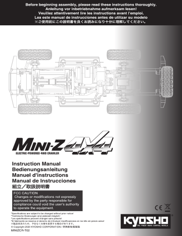 Kyosho MINI-Z 4X4 Series Manual | Manualzz