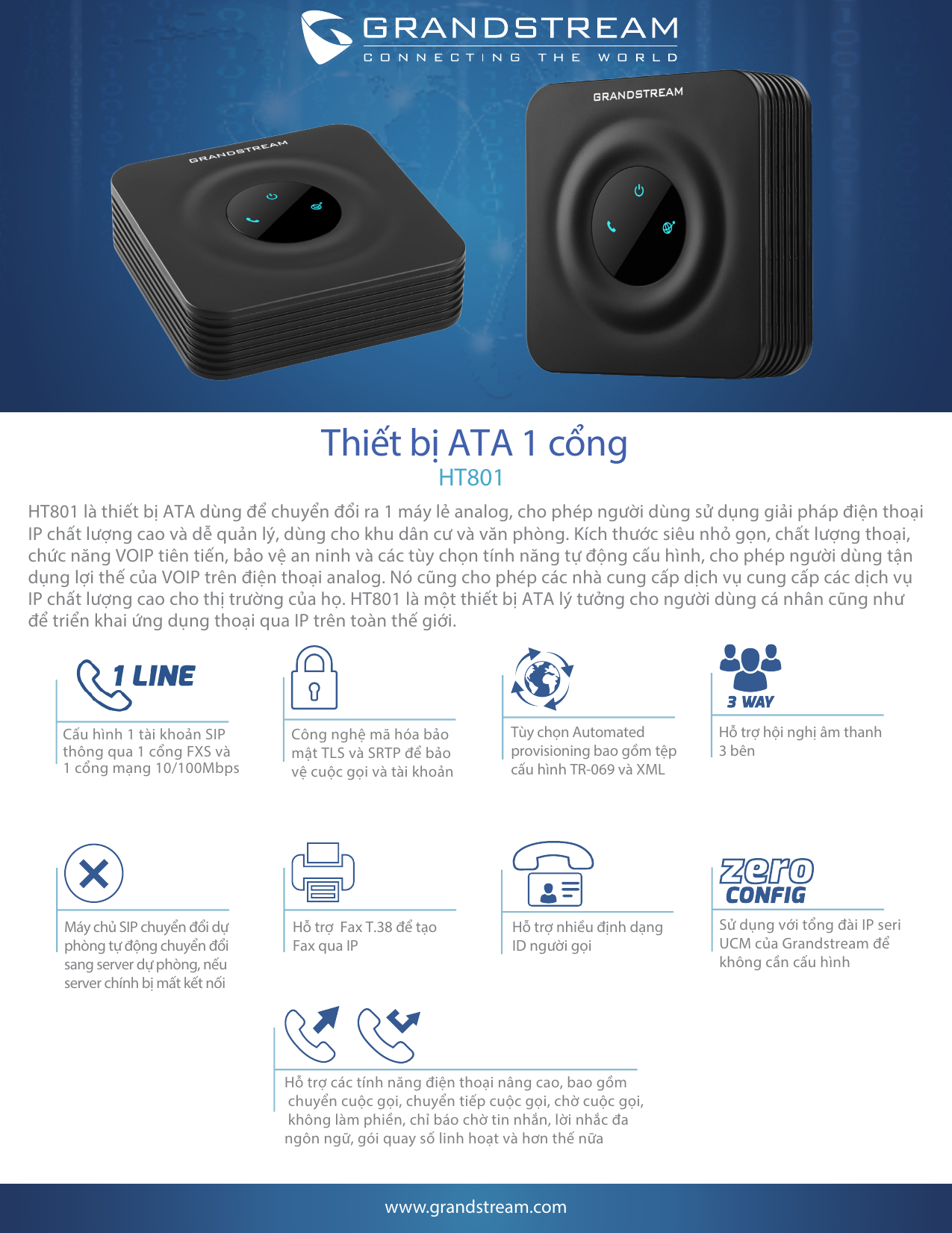 Grandstream Ht801 Datasheet Manualzz