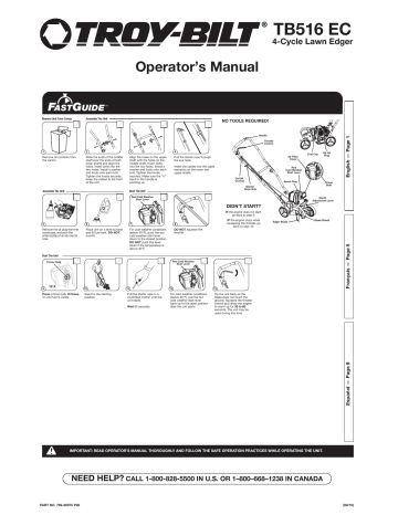 Troy-Bilt TB516 EC Operator's Manual | Manualzz