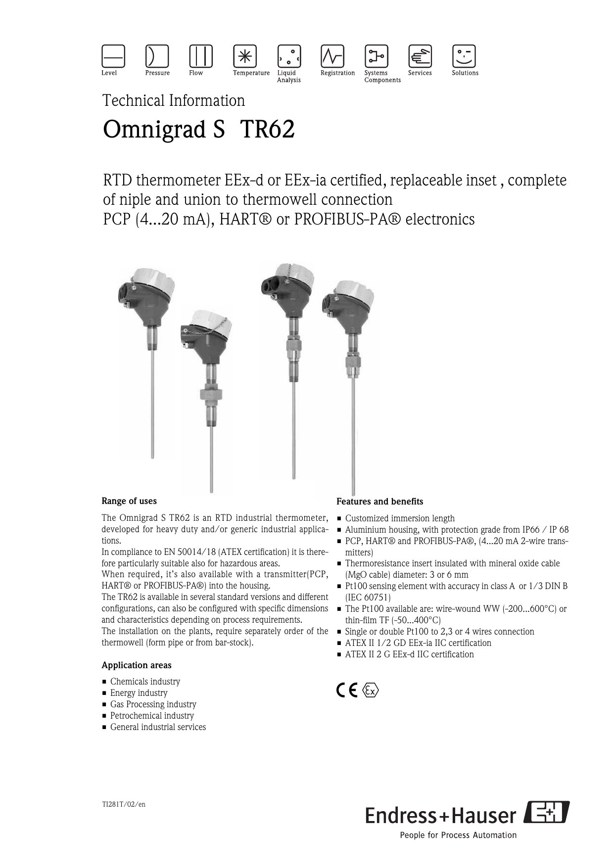 Endress Hauser Omnigrad S Tr62 Series Datasheet Manualzz