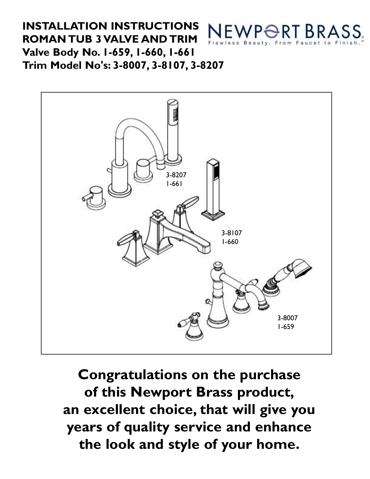 Newport Brass 1659 3 in. Valve Installation Manual Manualzz