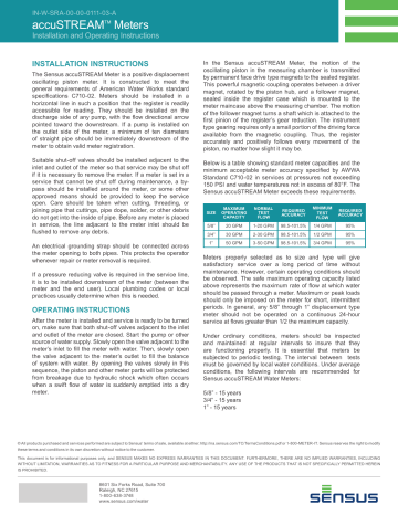 all sensus water meter reading parts