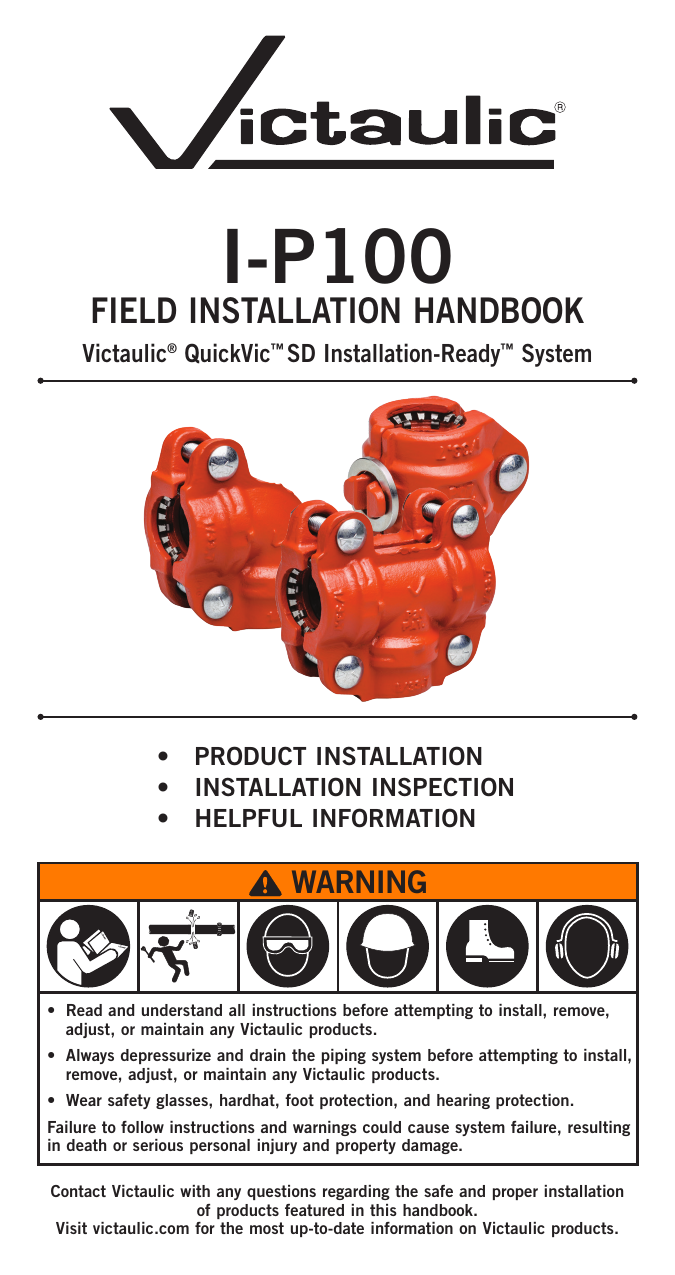 Victaulic L014P07PE0 QuickVic™ Style P07 1 in. Orange Enamel Coupling