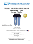 EWS BB-PRSED-50-SW 4-1/2 in. 10 gpm String Wound Cartridge Product And Installation Manual