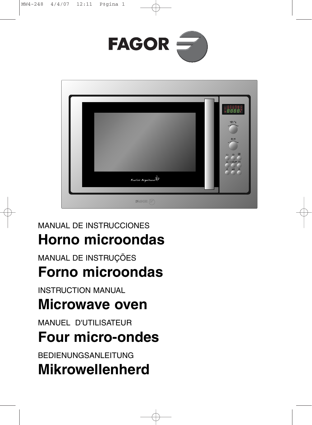 Fagor MW-ARG47GEX Owner's manual | Manualzz