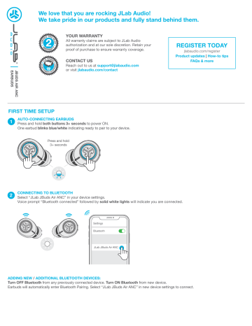 Jlab Audio JBuds Air ANC Owner's Manual | Manualzz