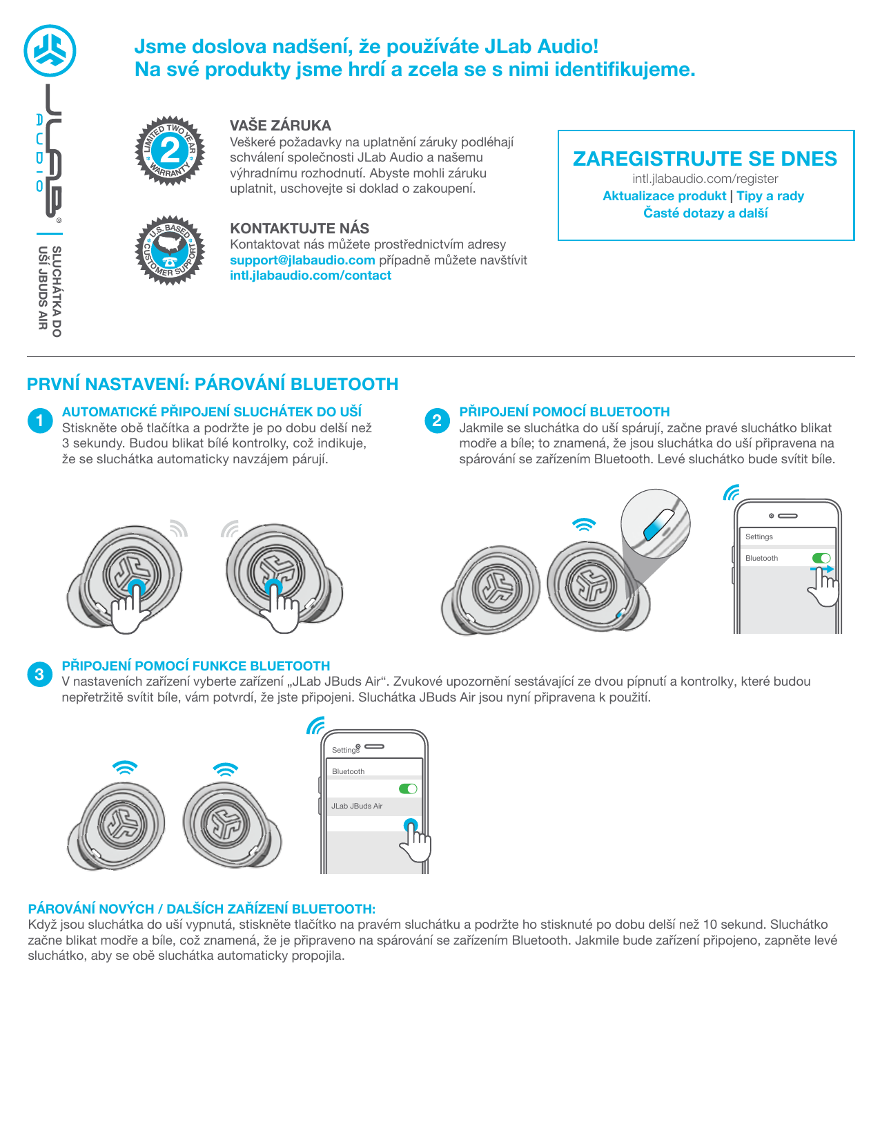 Jlab Audio JBuds Air v1 Návod na obsluhu | Manualzz