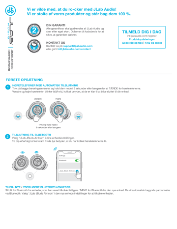 Jlab Audio JBuds Air Icon Brugervejledning | Manualzz