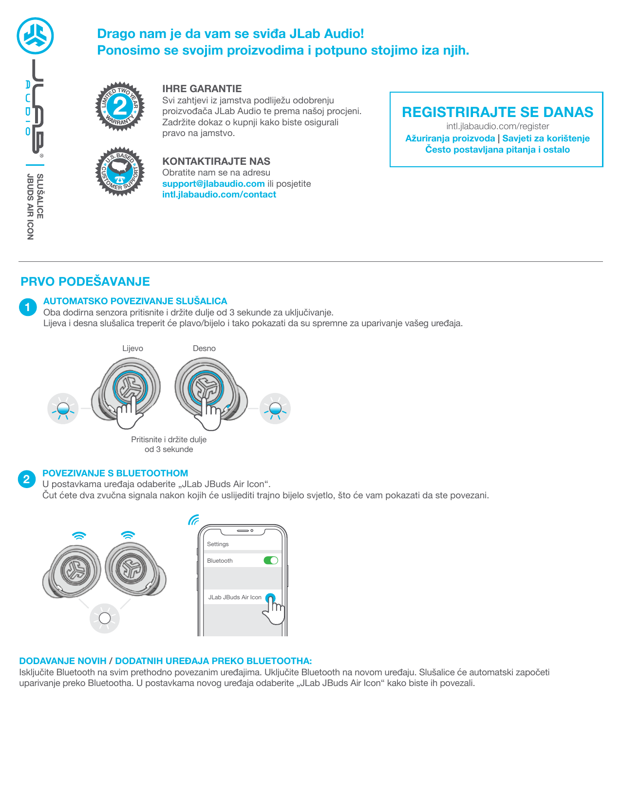 Jlab Audio JBuds Air Icon Owner's manual | Manualzz