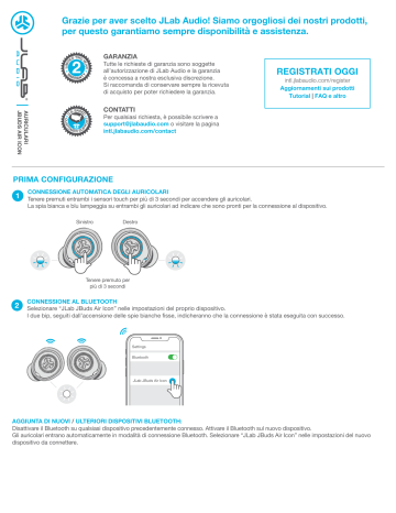 Jlab Audio JBuds Air Icon Manuale del proprietario | Manualzz