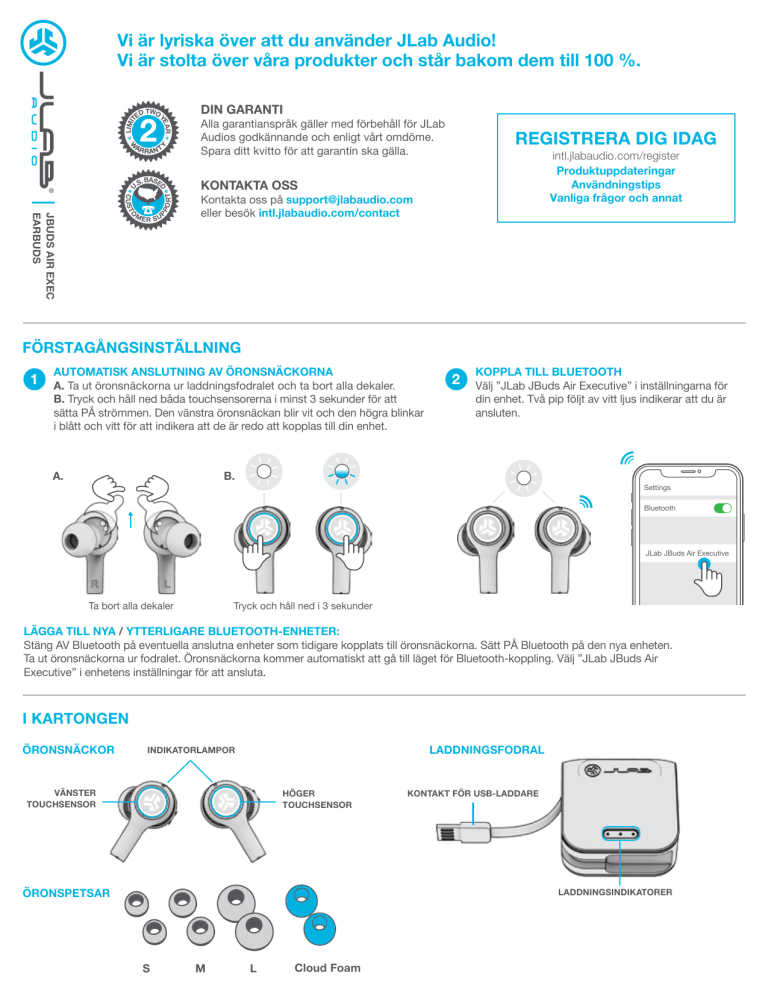 Jlab Audio JBuds Air Executive Owner's manual | Manualzz