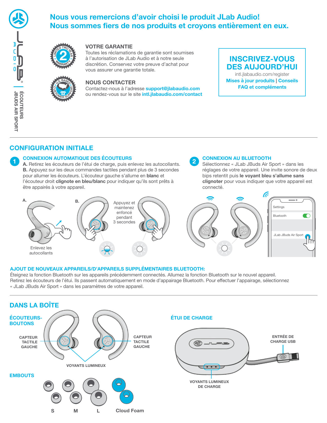 Jlab Audio JBuds Air Sport Owner's manual | Manualzz