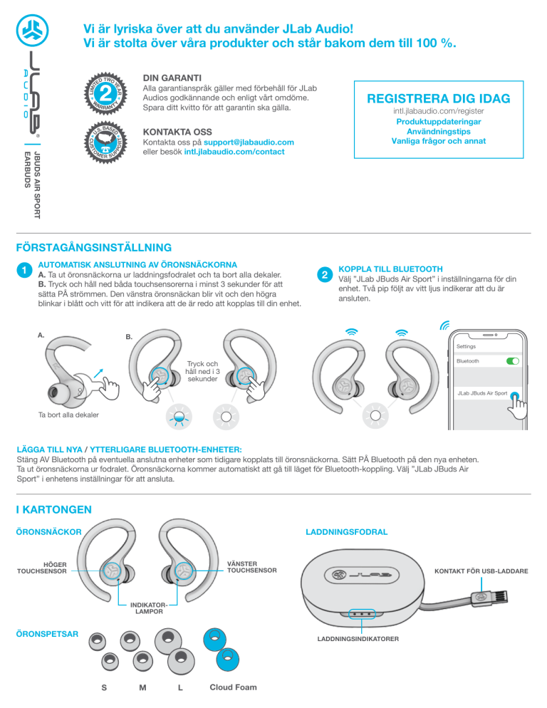 Jlab Audio JBuds Air Sport Owner's manual | Manualzz