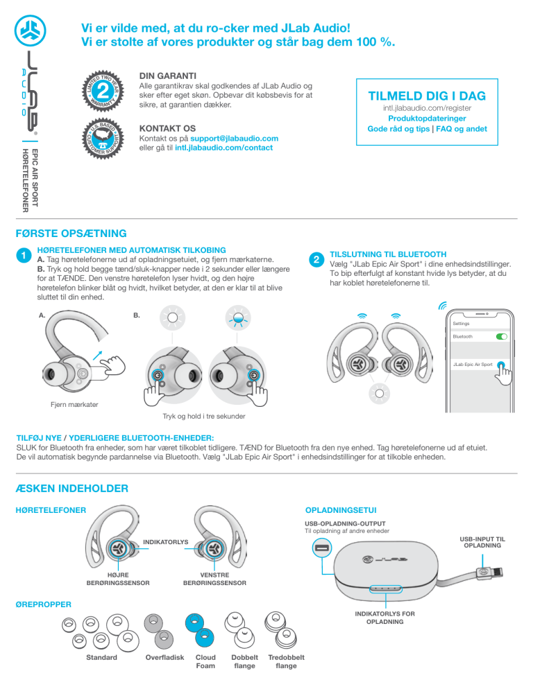 Jlab Audio Epic Air Sport Owner's manual | Manualzz