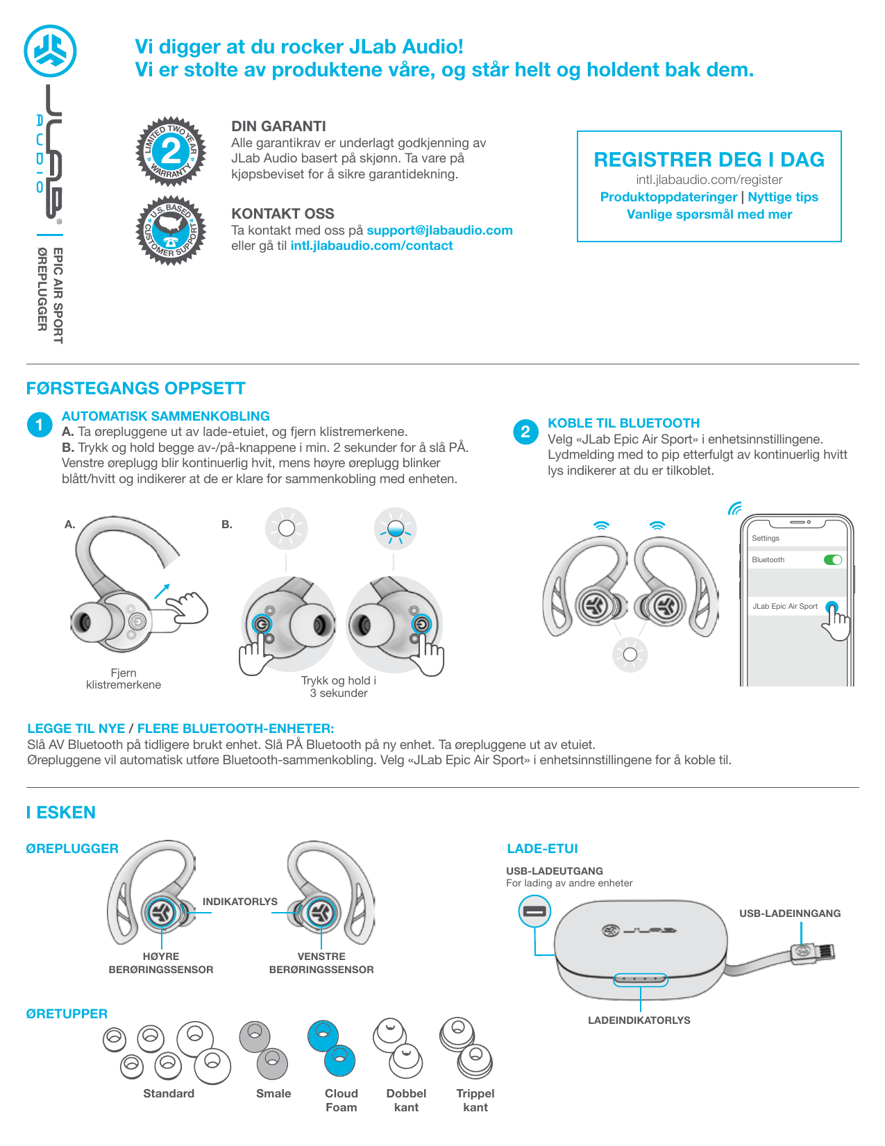 Jlab Audio Epic Air Sport Owner S Manual Manualzz