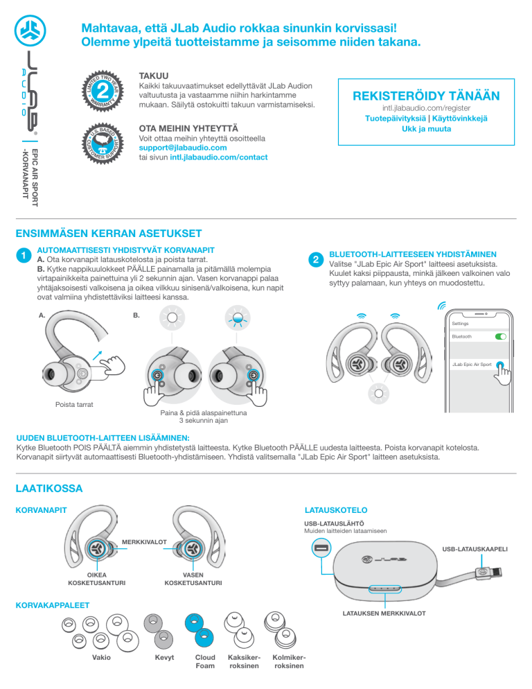 Jlab Audio Epic Air Sport Owner's manual | Manualzz