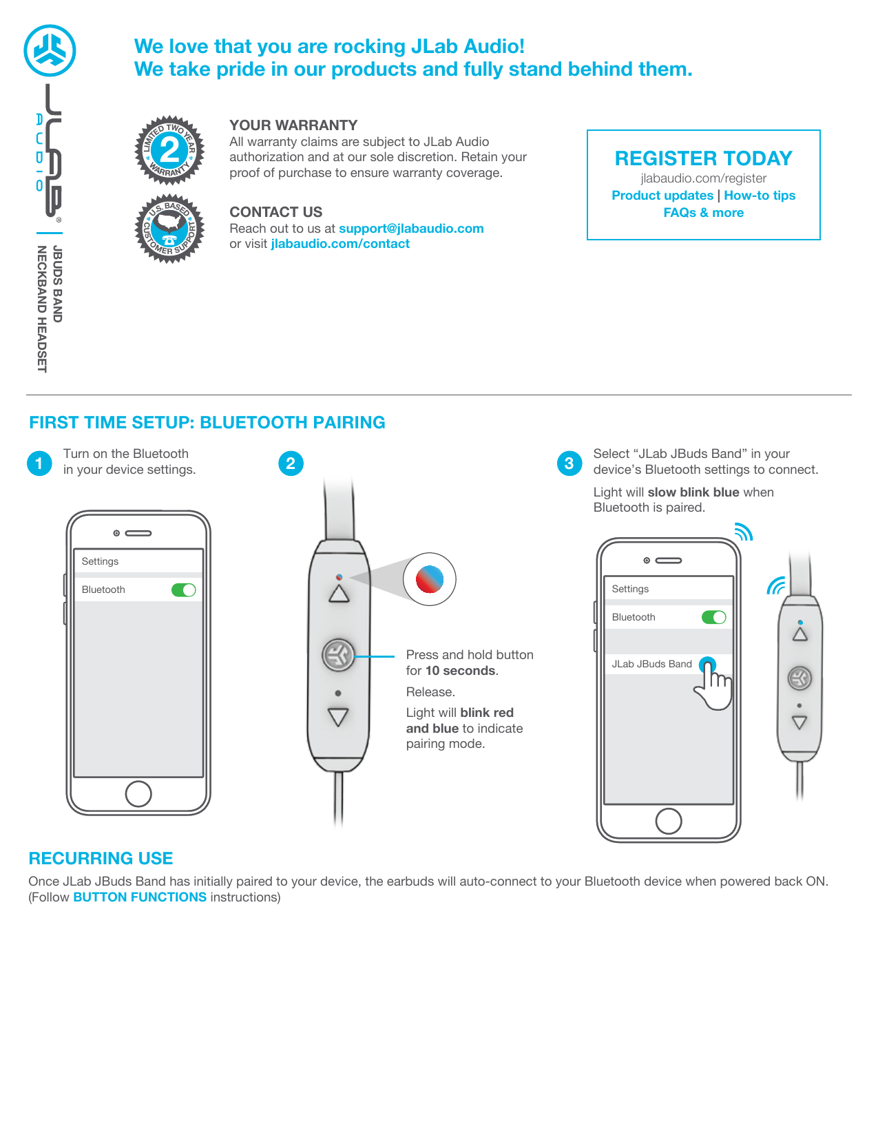 jlab audio jbuds band wireless neckband headset