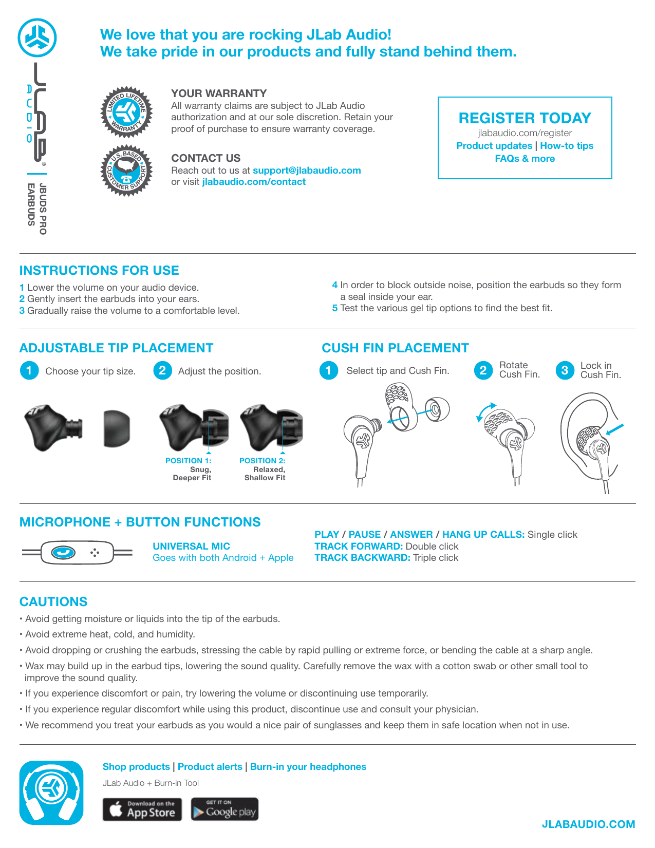 Jlab Audio JBuds Pro Owner s Manual Manualzz