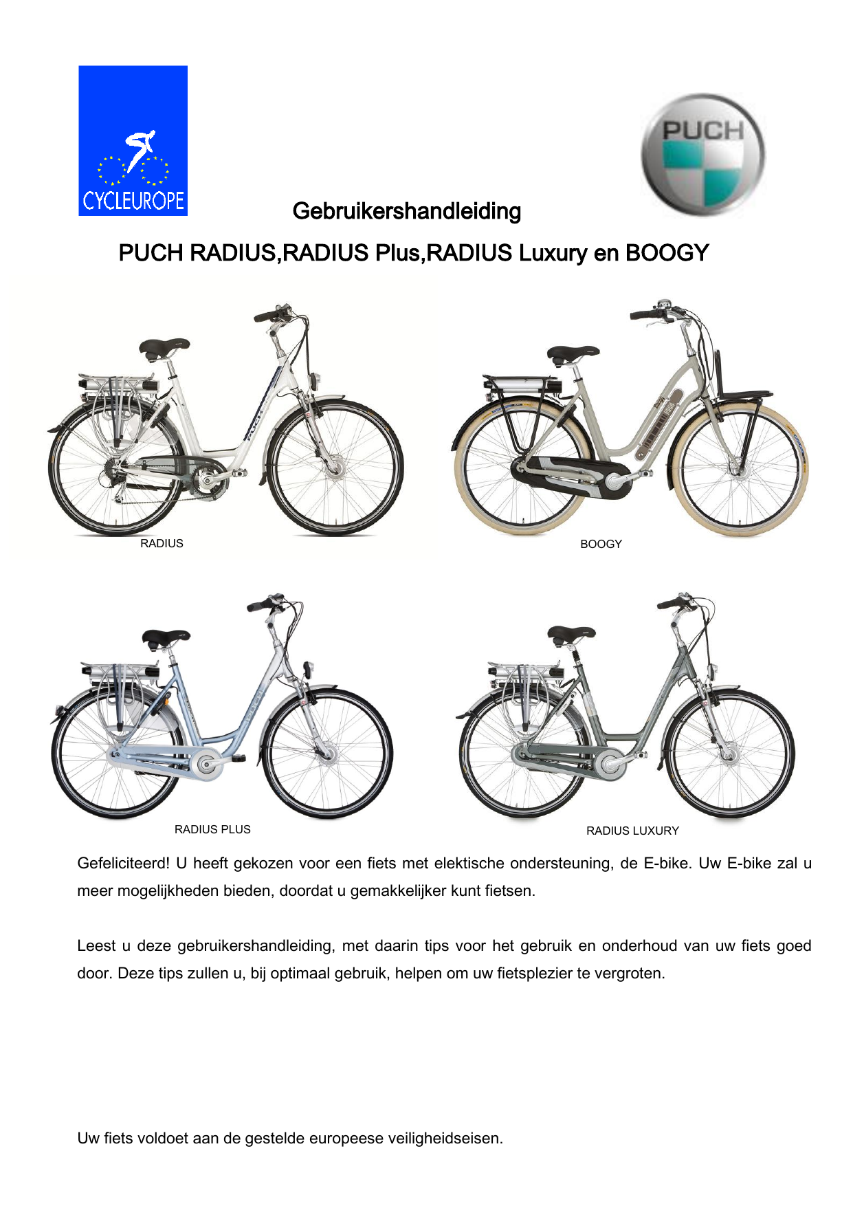 Puch RADIUS Luxury de handleiding | Manualzz