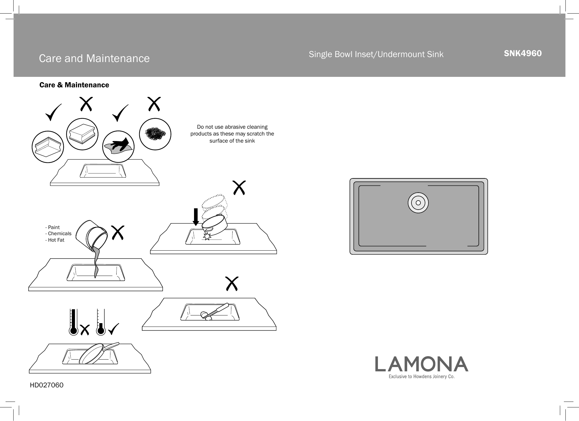 LAMONA Easton XL Single Bowl Inset/Undermount Stainless Steel Kitchen