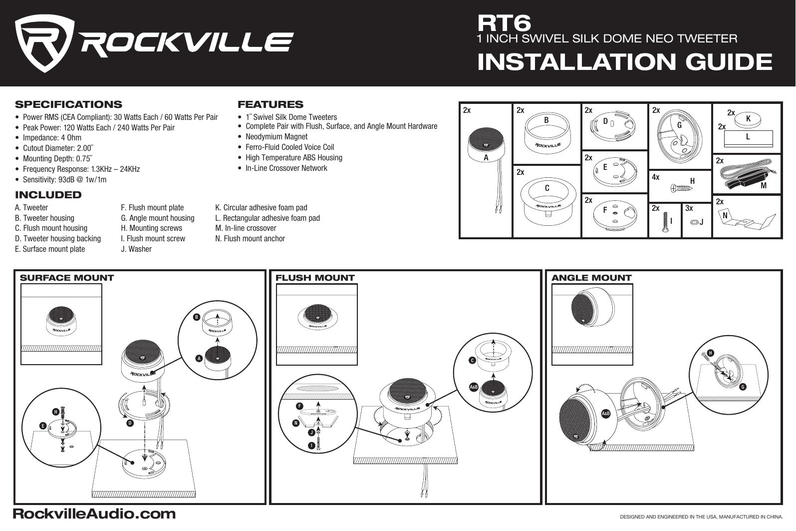 Rockville RT6 Owner Manual