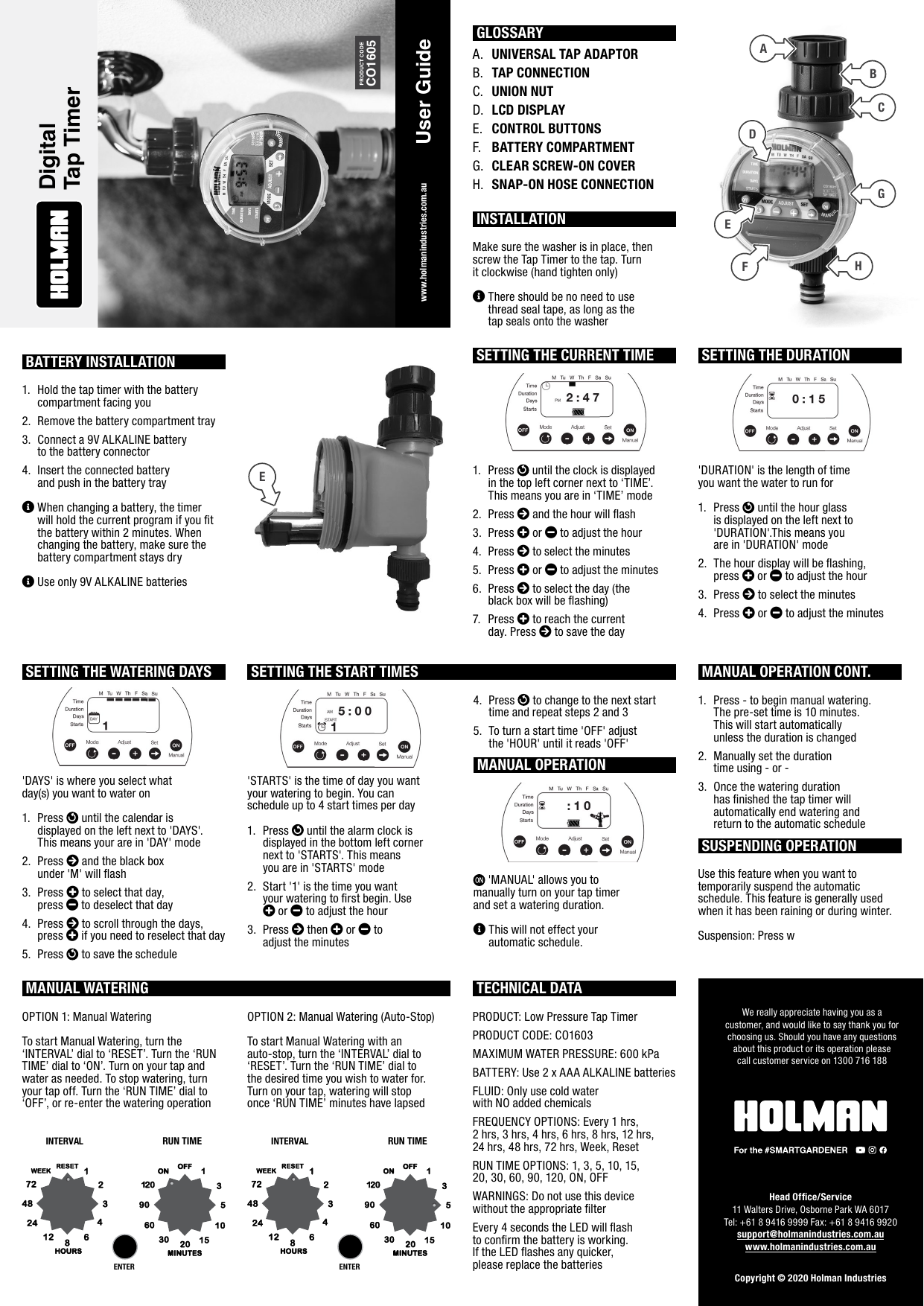 Holman CO1605 User manual Manualzz