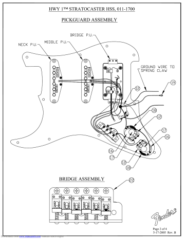 Fender Highway One Stratocaster HSS Wiring Diagram | Manualzz
