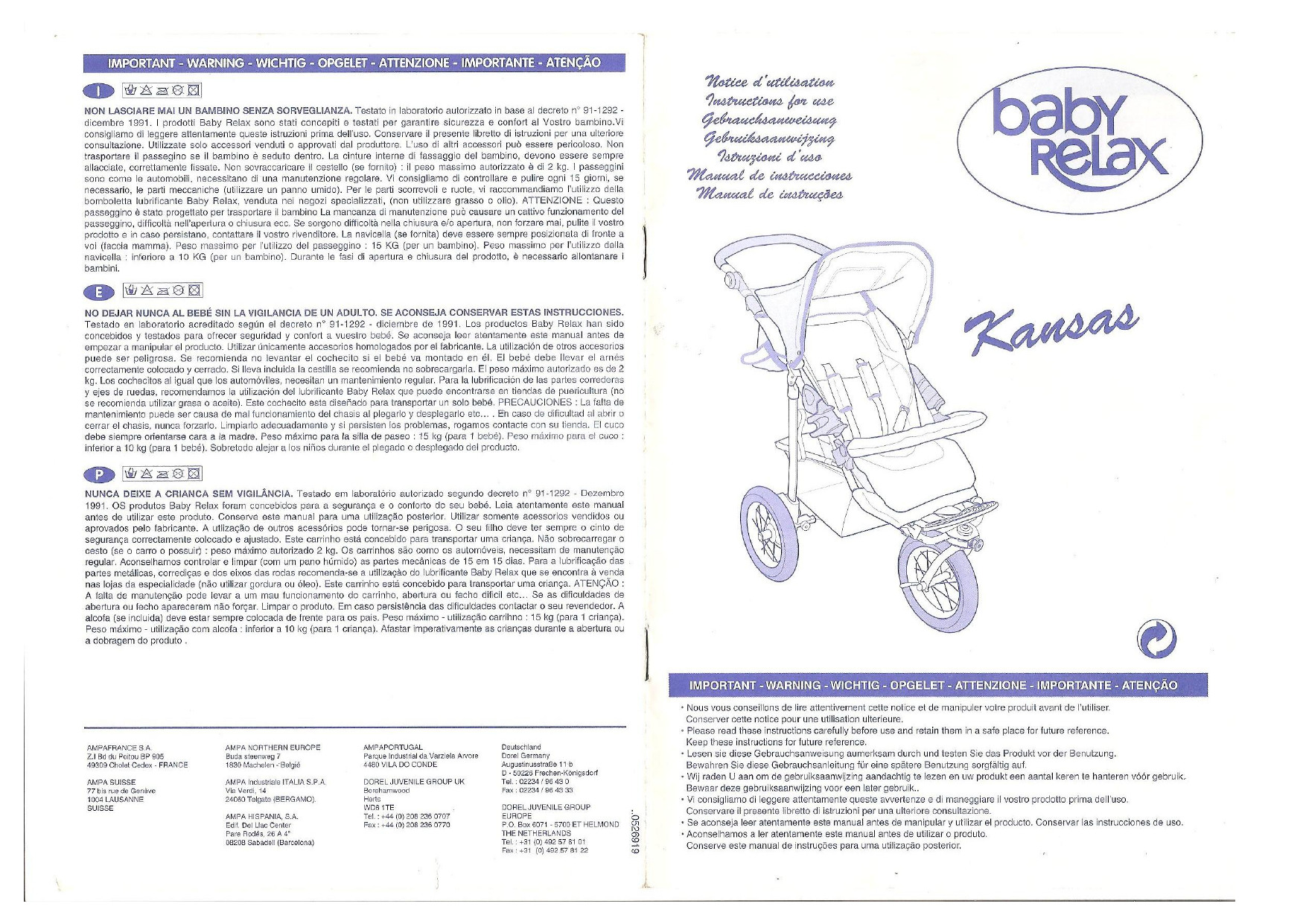 Notice poussette baby relax Outlet