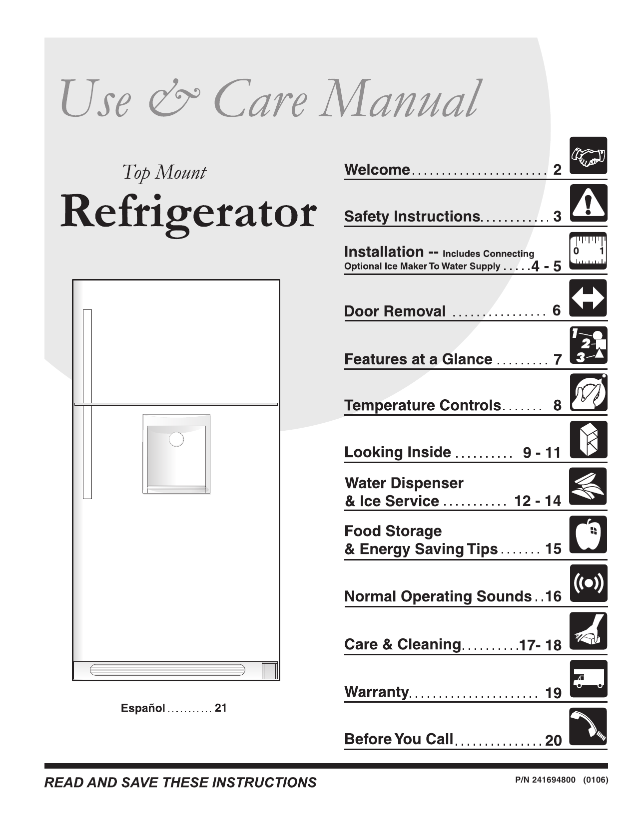 Frigidaire GLRT188WDS Owner's manual | Manualzz