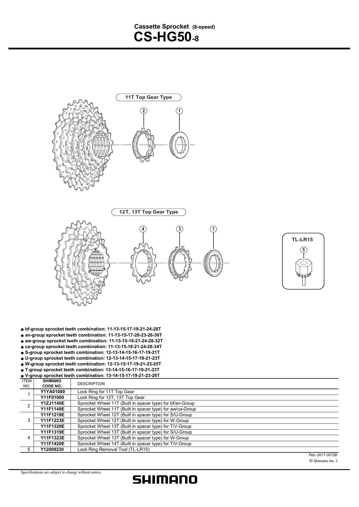 Shimano CS-HG50-8 Sproket Kaset 