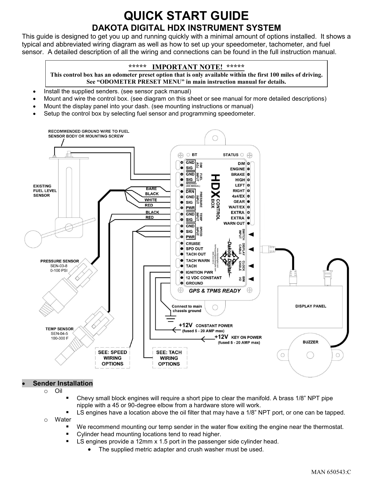 Dakota Digital HDX Operation and Wiring Manual Manualzz