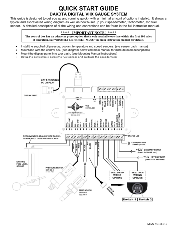 Dakota Digital VHX Quick Start Guide | Manualzz