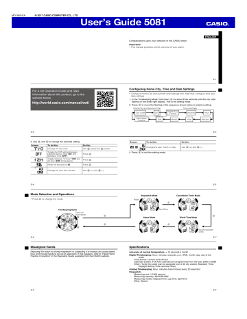 Casio 5081 User Manual |