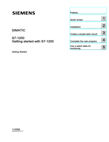 Siemens SIMATIC S7-1200 Getting Started | Manualzz